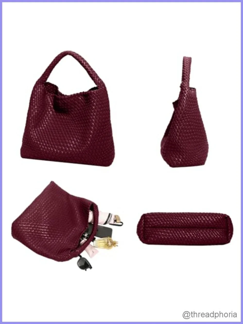Woven Hobo Shoulder Bag Large Tote with Matching Clutch Lightweight